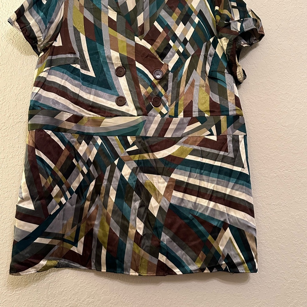 Lane Bryant Multicolor Geometric Blouse